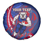 Personalized Western Bulldogs Spare Tire Cover Polynesian Tribal Bulldog Mascot With Hibiscus Floral Art