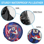 Personalized Western Bulldogs Spare Tire Cover Polynesian Tribal Bulldog Mascot With Hibiscus Floral Art