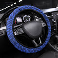 Western Bulldogs Steering Wheel Cover Polynesian Tribal Bulldog Mascot With Hibiscus Floral Art