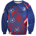 Personalized Western Bulldogs Sweatshirt Polynesian Tribal Bulldog Mascot With Hibiscus Floral Art