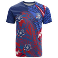 Personalized Western Bulldogs T Shirt Polynesian Tribal Bulldog Mascot With Hibiscus Floral Art
