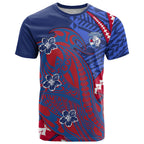 Personalized Western Bulldogs T Shirt Polynesian Tribal Bulldog Mascot With Hibiscus Floral Art