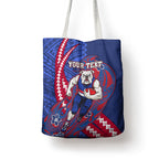 Personalized Western Bulldogs Tote Bag Polynesian Tribal Bulldog Mascot With Hibiscus Floral Art