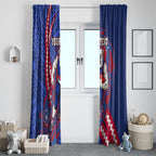Personalized Western Bulldogs Window Curtain Polynesian Tribal Bulldog Mascot With Hibiscus Floral Art