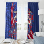 Personalized Western Bulldogs Window Curtain Polynesian Tribal Bulldog Mascot With Hibiscus Floral Art