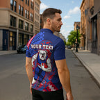 Personalized Western Bulldogs Zipper Polo Shirt Polynesian Tribal Bulldog Mascot With Hibiscus Floral Art