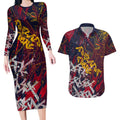 Adelaide Crows Couples Matching Long Sleeve Bodycon Dress and Hawaiian Shirt Street Art Urban Graffiti Football
