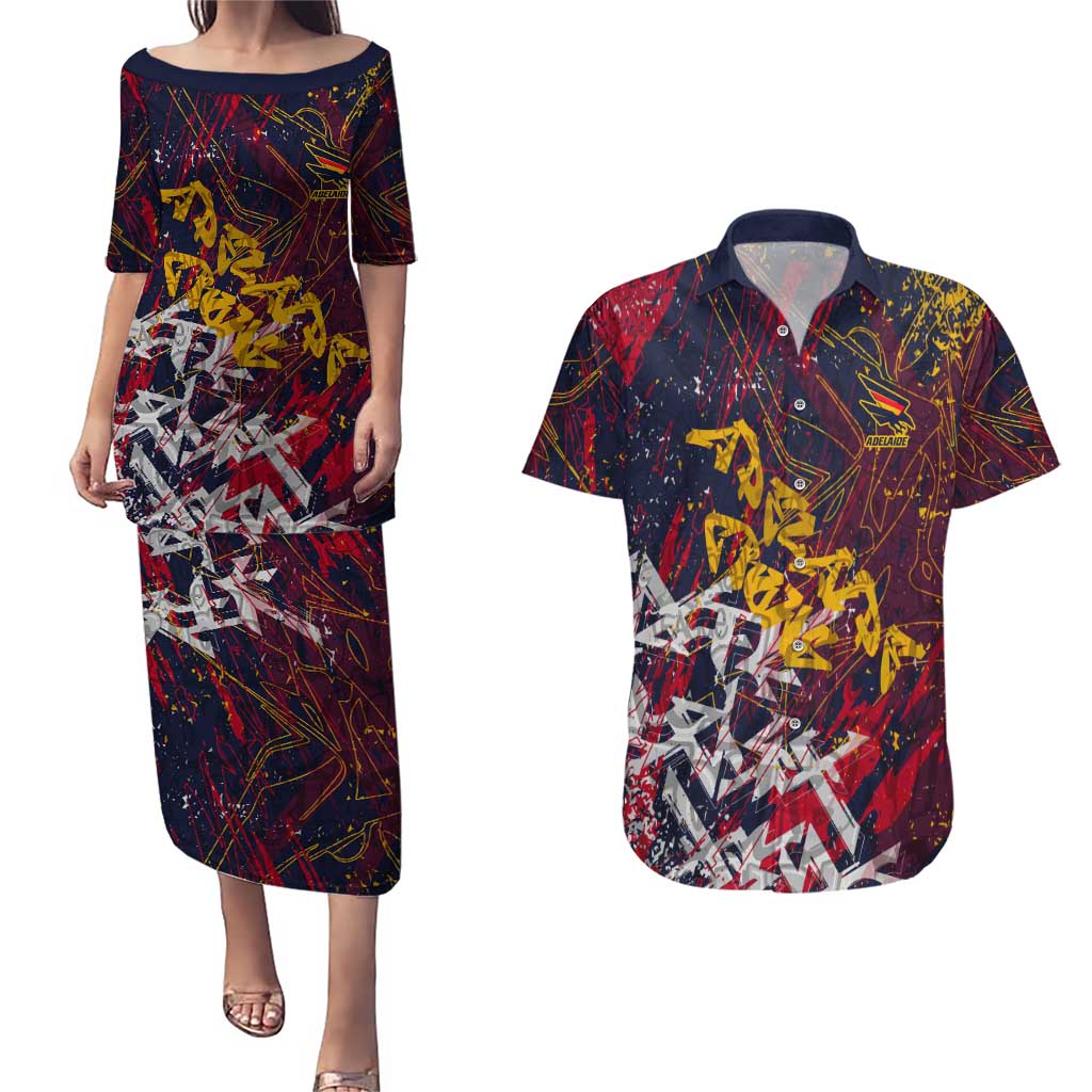 Adelaide Crows Couples Matching Puletasi and Hawaiian Shirt Street Art Urban Graffiti Football