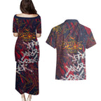 Adelaide Crows Couples Matching Puletasi and Hawaiian Shirt Street Art Urban Graffiti Football