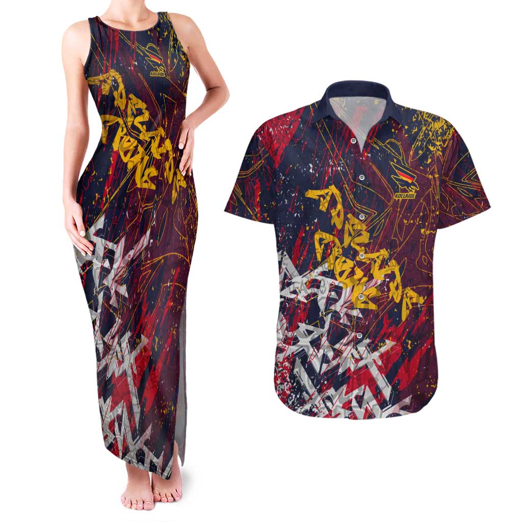Adelaide Crows Couples Matching Tank Maxi Dress and Hawaiian Shirt Street Art Urban Graffiti Football
