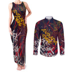 Adelaide Crows Couples Matching Tank Maxi Dress and Long Sleeve Button Shirt Street Art Urban Graffiti Football