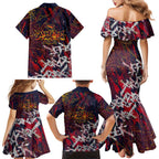 Adelaide Crows Family Matching Mermaid Dress and Hawaiian Shirt Street Art Urban Graffiti Football