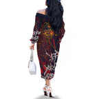 Adelaide Crows Family Matching Off The Shoulder Long Sleeve Dress and Hawaiian Shirt Street Art Urban Graffiti Football
