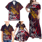 Adelaide Crows Family Matching Off Shoulder Maxi Dress and Hawaiian Shirt Street Art Urban Graffiti Football