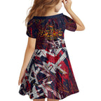 Adelaide Crows Family Matching Off Shoulder Maxi Dress and Hawaiian Shirt Street Art Urban Graffiti Football