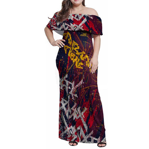 Adelaide Crows Family Matching Off Shoulder Maxi Dress and Hawaiian Shirt Street Art Urban Graffiti Football