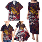 Adelaide Crows Family Matching Puletasi and Hawaiian Shirt Street Art Urban Graffiti Football