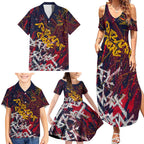 Adelaide Crows Family Matching Summer Maxi Dress and Hawaiian Shirt Street Art Urban Graffiti Football