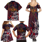Adelaide Crows Family Matching Summer Maxi Dress and Hawaiian Shirt Street Art Urban Graffiti Football