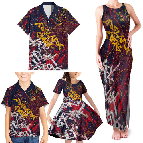 Adelaide Crows Family Matching Tank Maxi Dress and Hawaiian Shirt Street Art Urban Graffiti Football