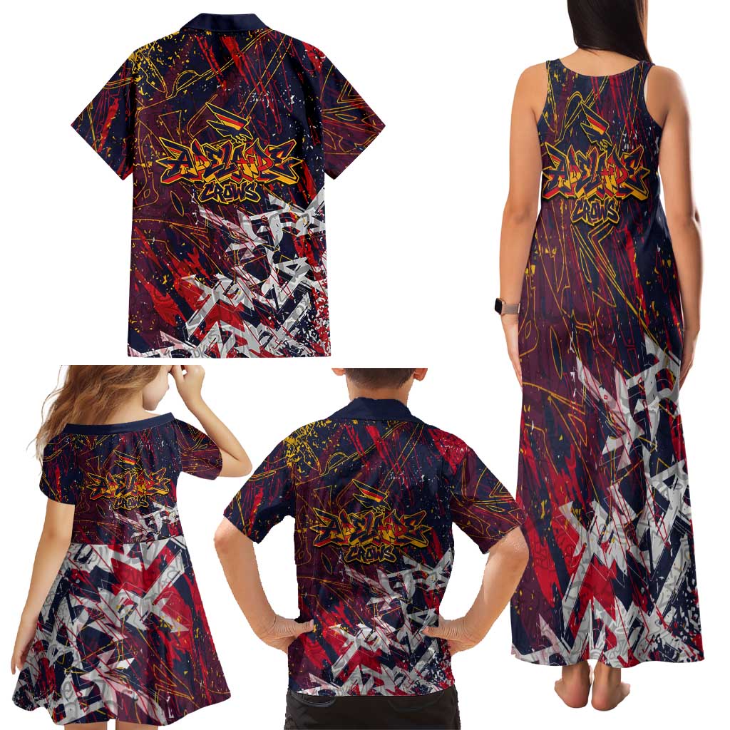 Adelaide Crows Family Matching Tank Maxi Dress and Hawaiian Shirt Street Art Urban Graffiti Football