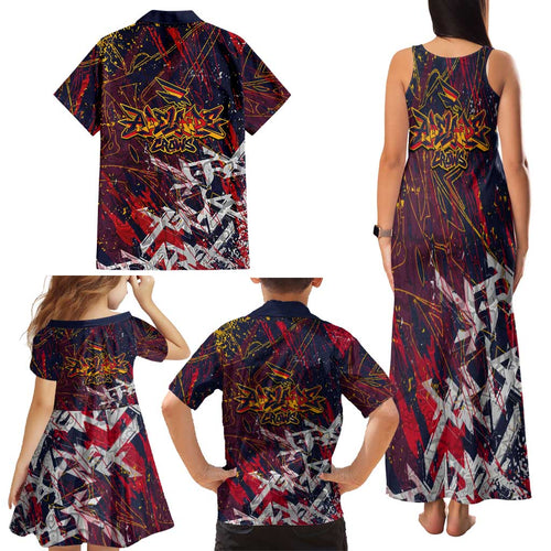 Adelaide Crows Family Matching Tank Maxi Dress and Hawaiian Shirt Street Art Urban Graffiti Football