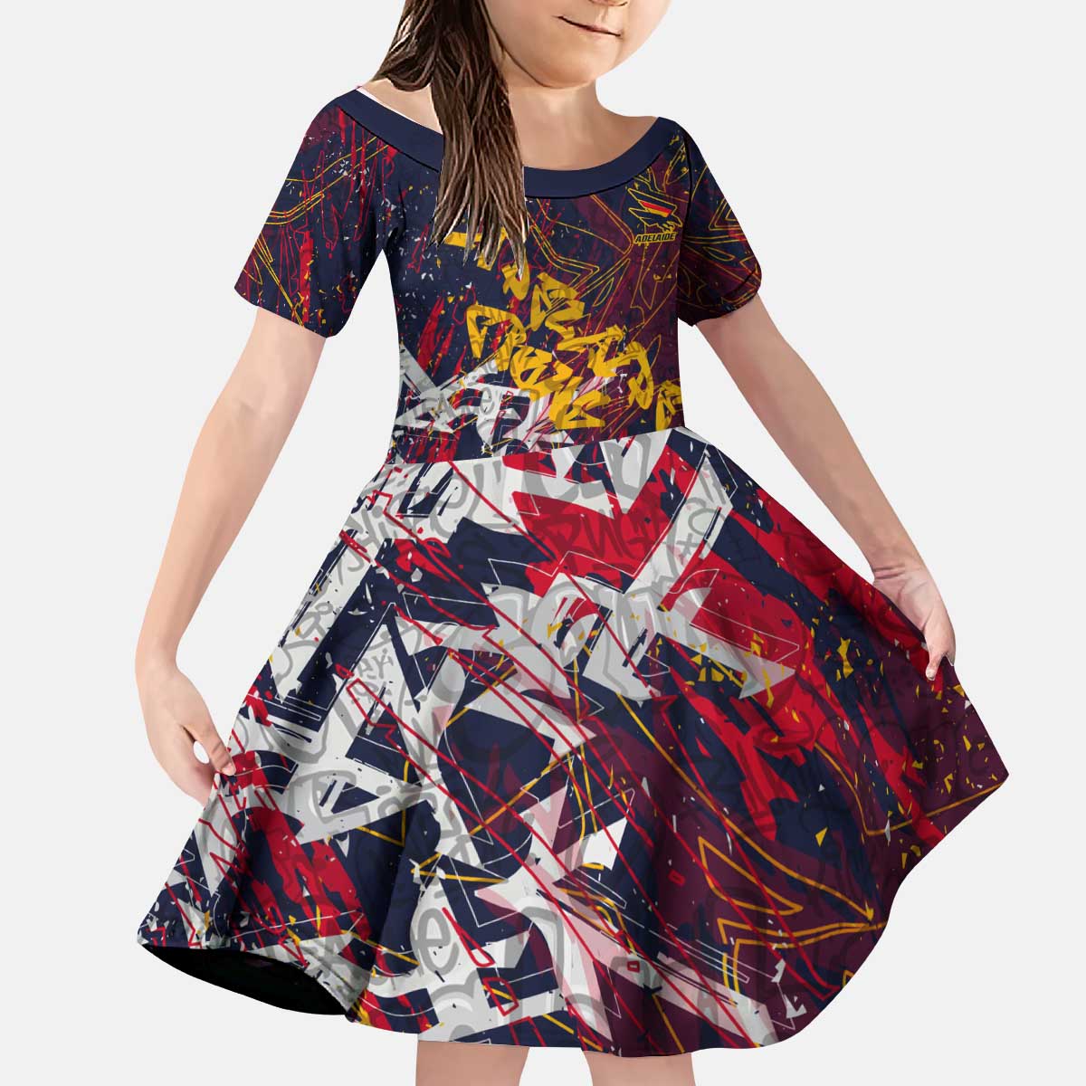 Adelaide Crows Kid Short Sleeve Dress Street Art Urban Graffiti Football