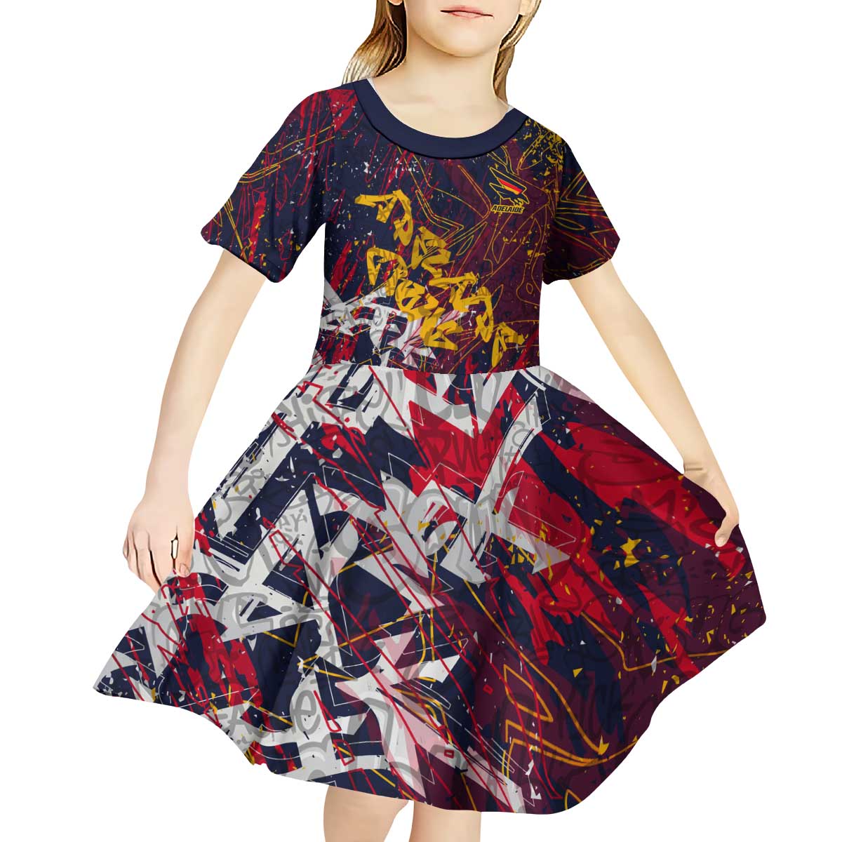 Adelaide Crows Kid Short Sleeve Dress Street Art Urban Graffiti Football