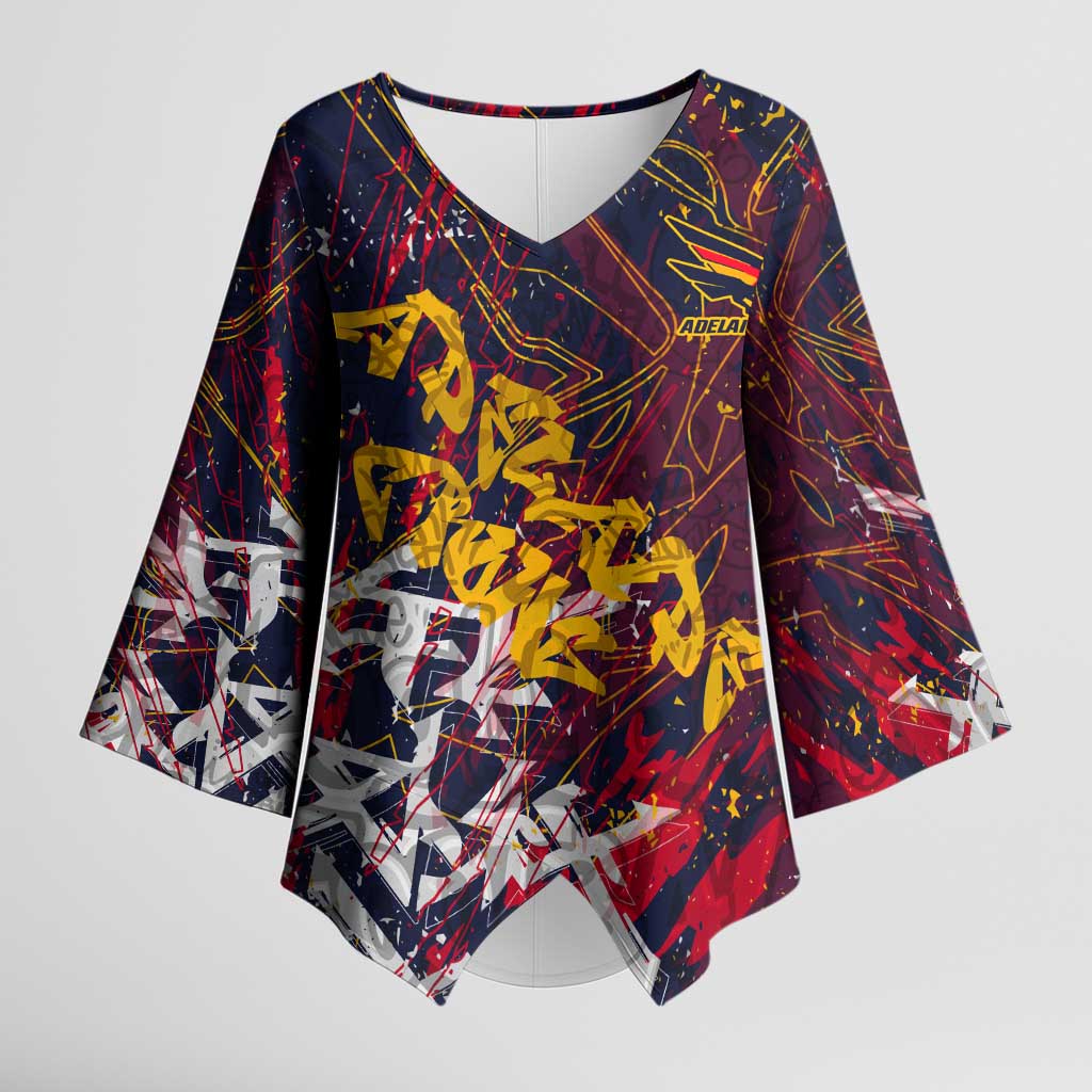 Adelaide Crows Kimono Sleeve Blouse Street Art Urban Graffiti Football
