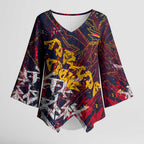Adelaide Crows Kimono Sleeve Blouse Street Art Urban Graffiti Football