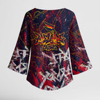 Adelaide Crows Kimono Sleeve Blouse Street Art Urban Graffiti Football