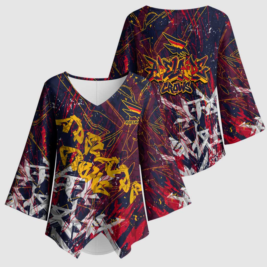 Adelaide Crows Kimono Sleeve Blouse Street Art Urban Graffiti Football