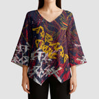 Adelaide Crows Kimono Sleeve Blouse Street Art Urban Graffiti Football