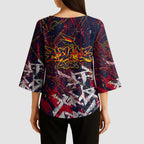 Adelaide Crows Kimono Sleeve Blouse Street Art Urban Graffiti Football