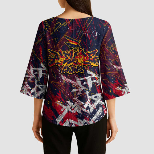 Adelaide Crows Kimono Sleeve Blouse Street Art Urban Graffiti Football