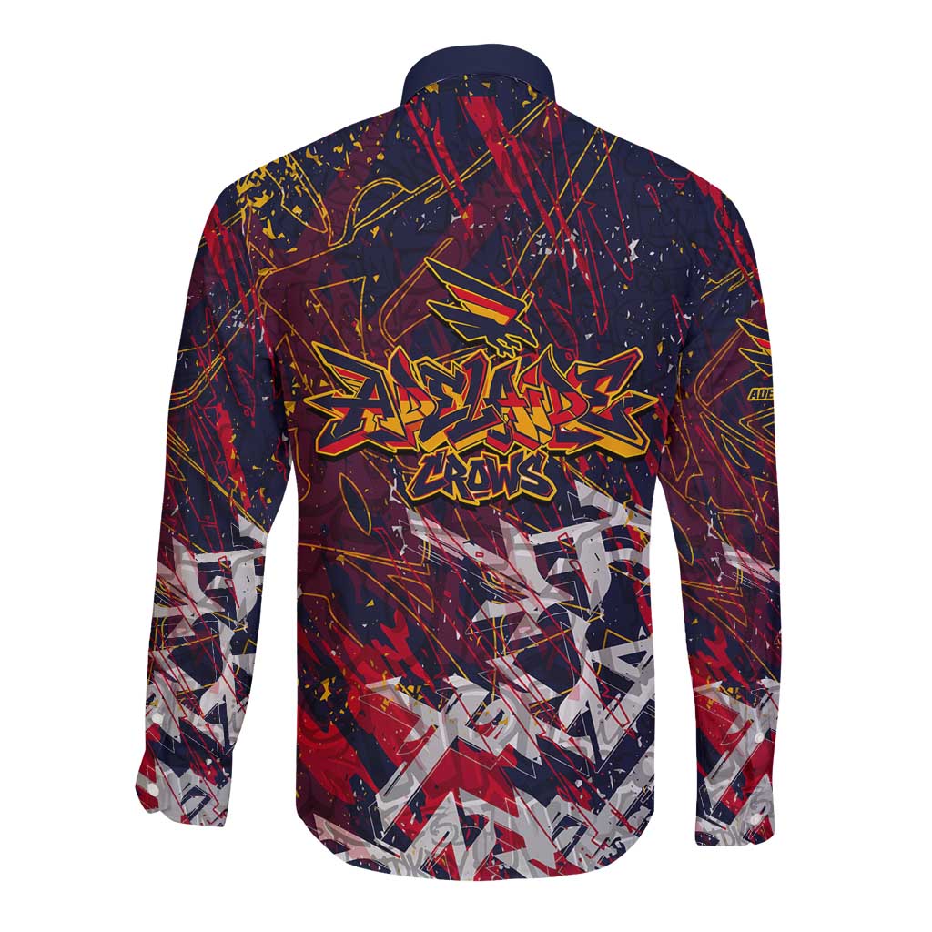 Adelaide Crows Long Sleeve Button Shirt Street Art Urban Graffiti Football