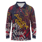 Adelaide Crows Long Sleeve Polo Shirt Street Art Urban Graffiti Football