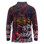 Adelaide Crows Long Sleeve Polo Shirt Street Art Urban Graffiti Football