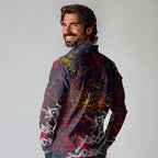 Adelaide Crows Long Sleeve Polo Shirt Street Art Urban Graffiti Football