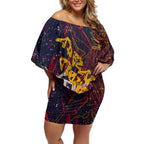 Adelaide Crows Off Shoulder Short Dress Street Art Urban Graffiti Football