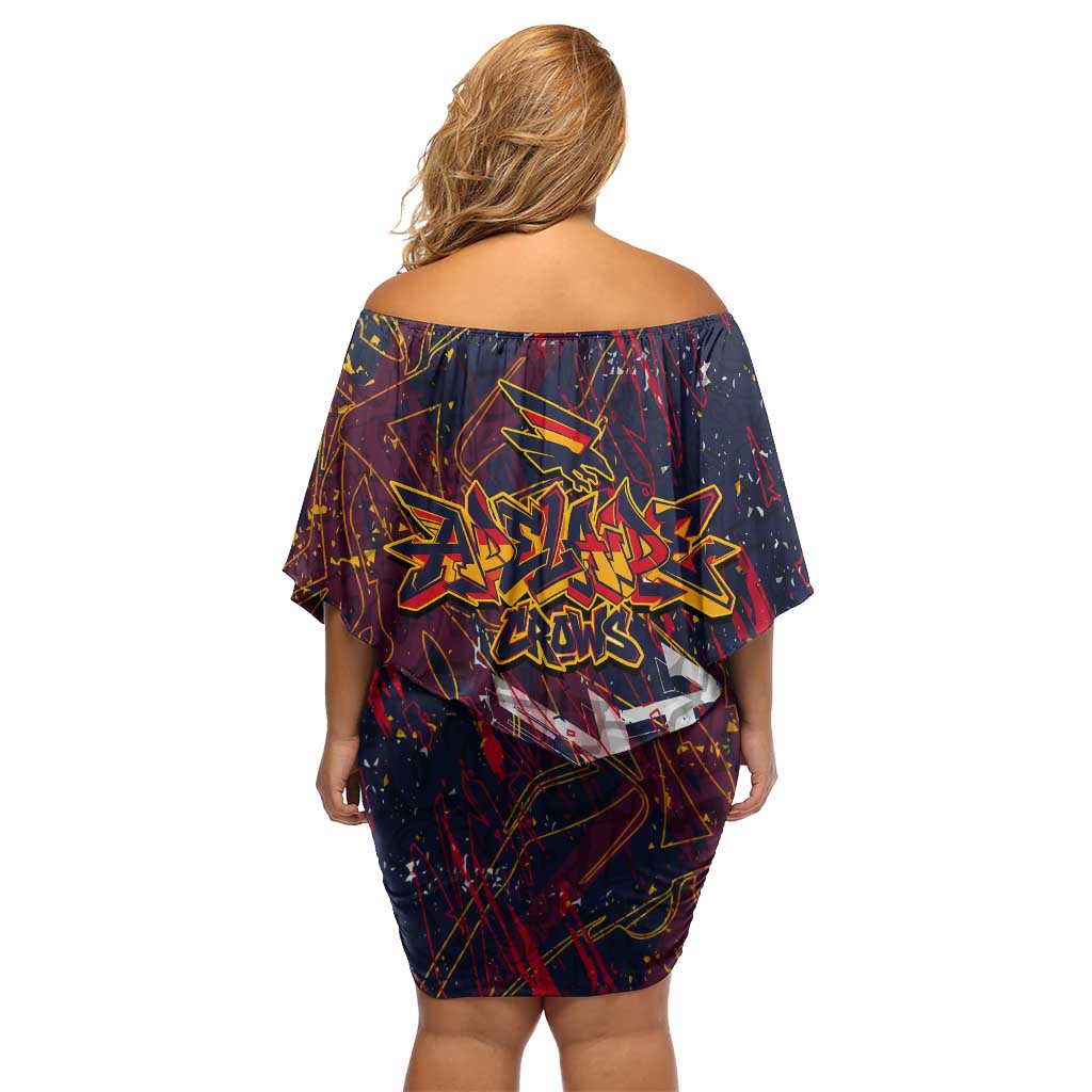 Adelaide Crows Off Shoulder Short Dress Street Art Urban Graffiti Football