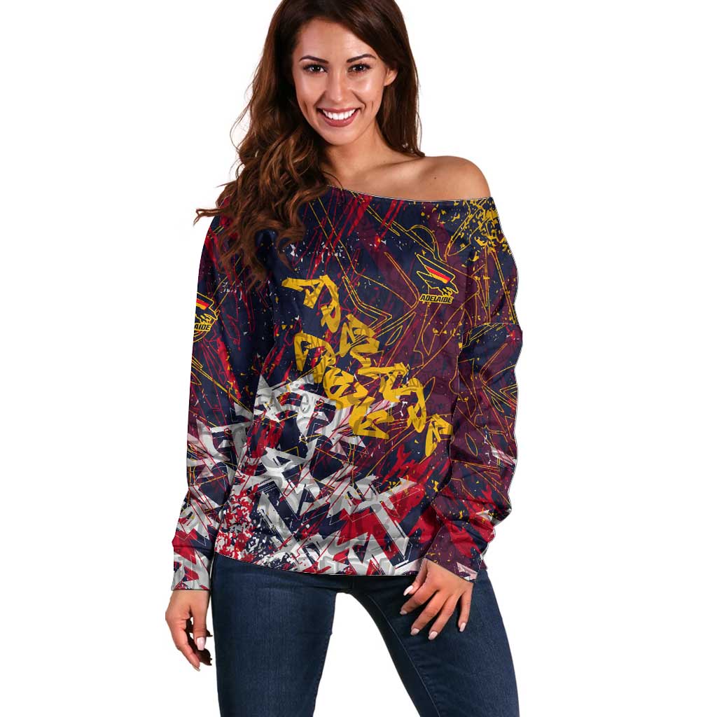 Adelaide Crows Off Shoulder Sweater Street Art Urban Graffiti Football
