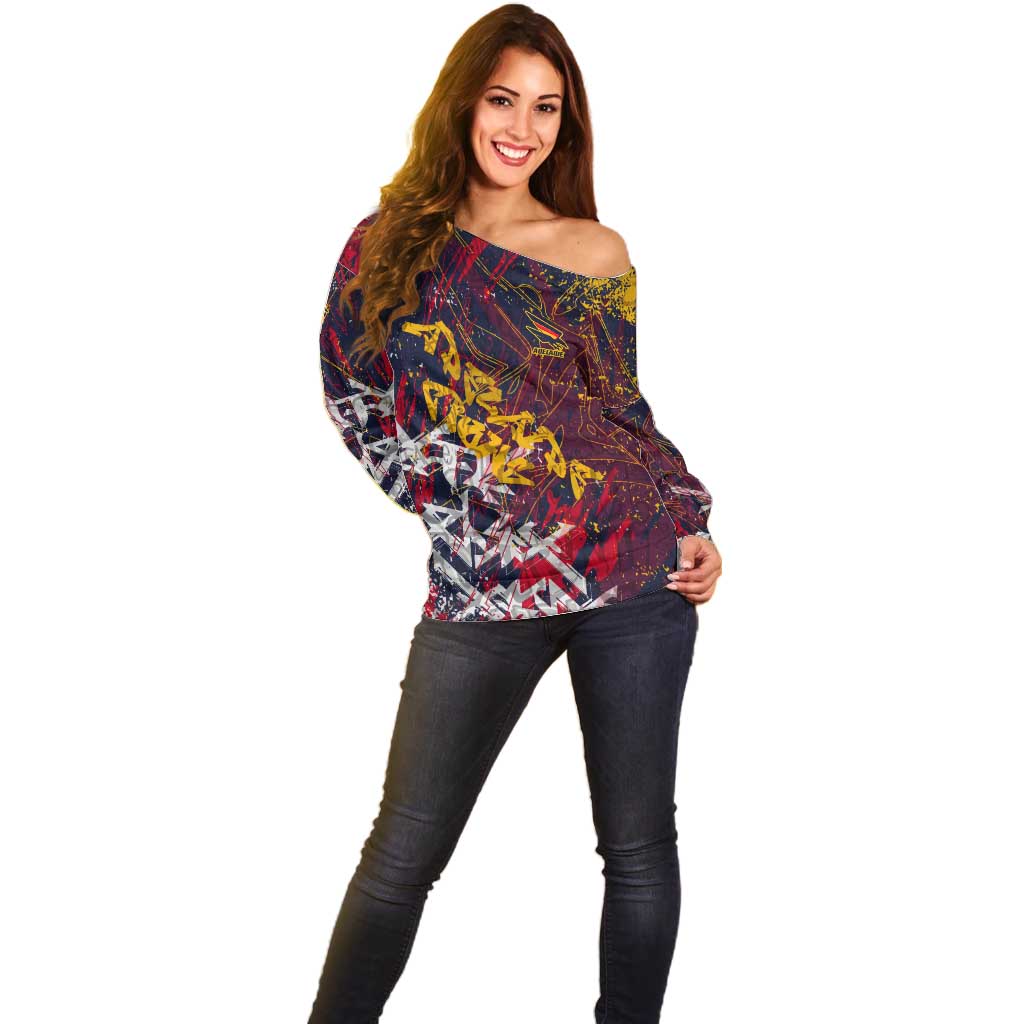 Adelaide Crows Off Shoulder Sweater Street Art Urban Graffiti Football
