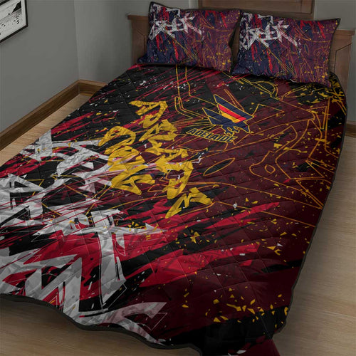 Adelaide Crows Quilt Bed Set Street Art Urban Graffiti Football