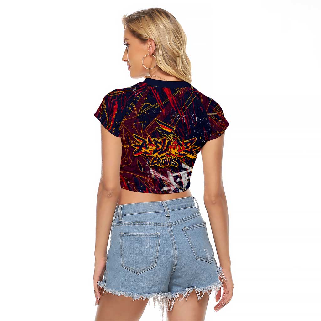 Adelaide Crows Raglan Cropped T Shirt Street Art Urban Graffiti Football