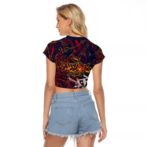 Adelaide Crows Raglan Cropped T Shirt Street Art Urban Graffiti Football