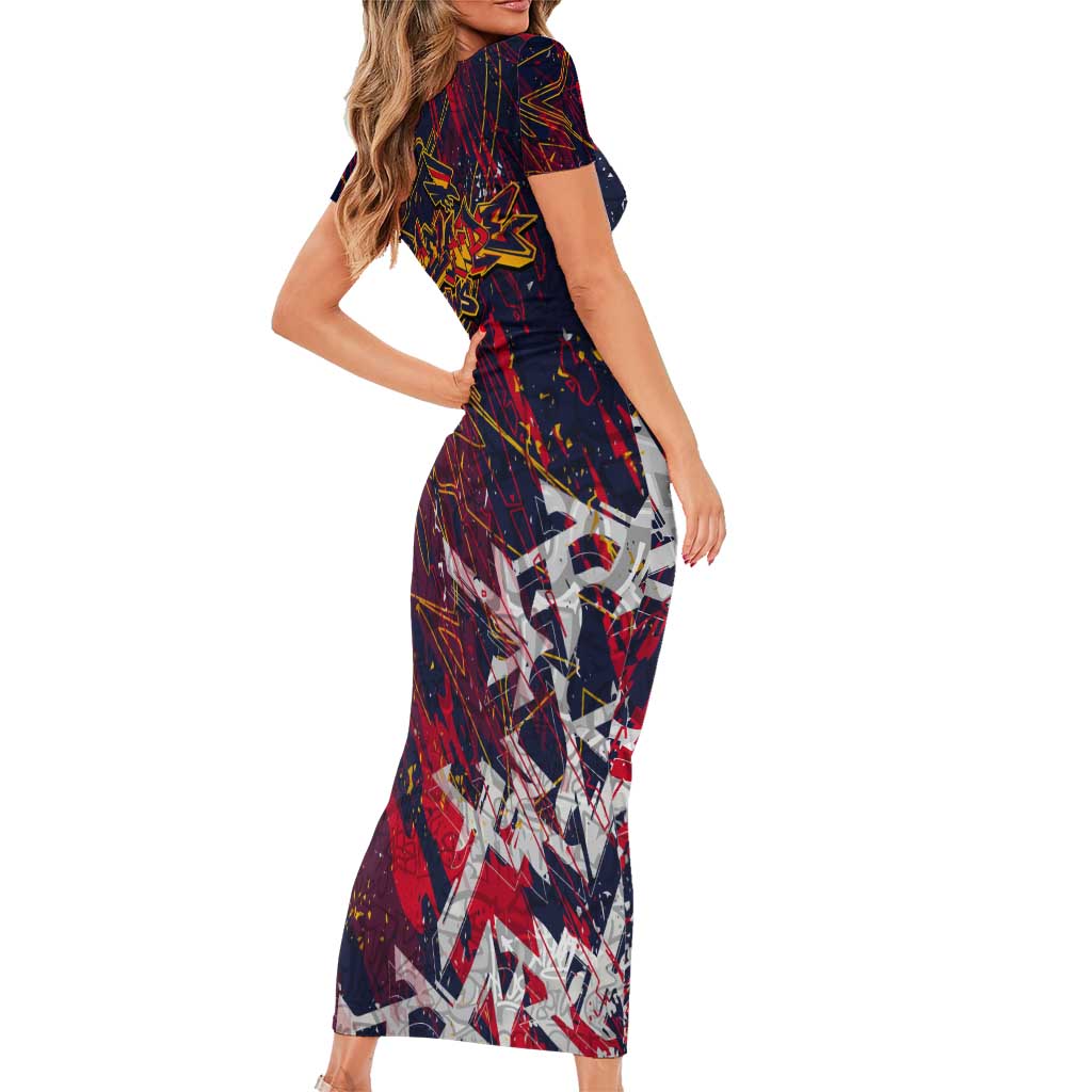 Adelaide Crows Short Sleeve Bodycon Dress Street Art Urban Graffiti Football