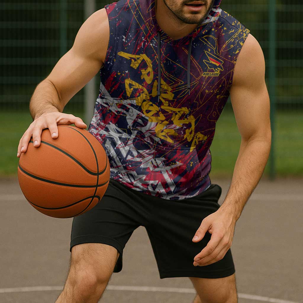 Adelaide Crows Sleeveless Hoodie Street Art Urban Graffiti Football