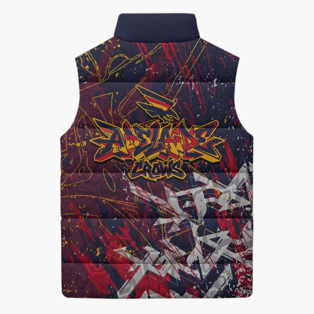 Adelaide Crows Sleeveless Puffer Jacket Street Art Urban Graffiti Football