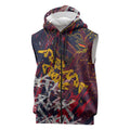 Adelaide Crows Sleeveless Zip Hoodie Street Art Urban Graffiti Football